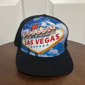 🔥 Vintage WELCOME TO LAS VEGAS Trucker Snapback Flat Bill Hat - NEW Never Worn